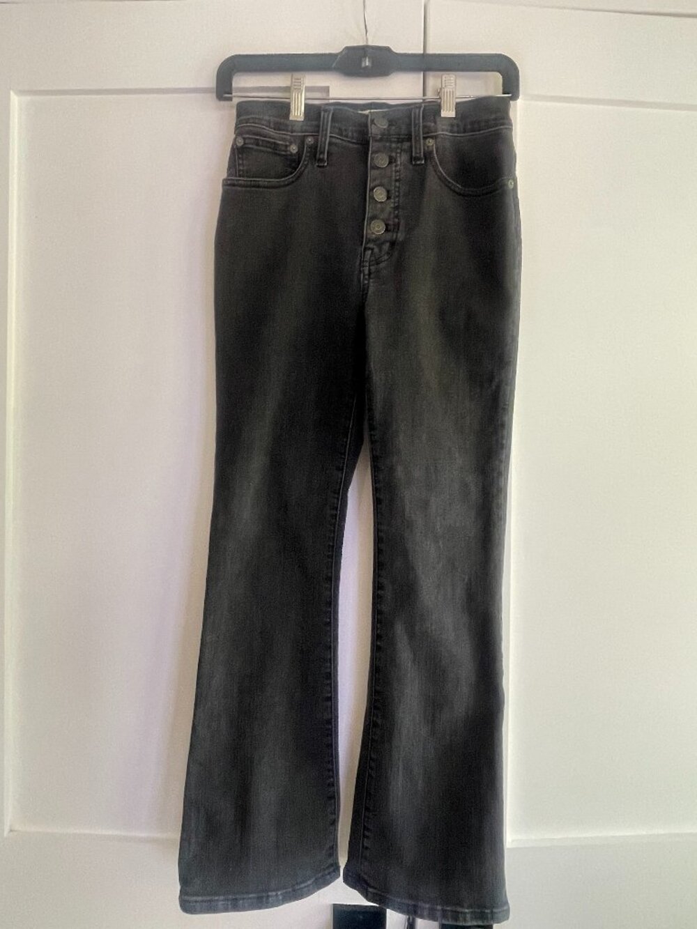 Madewell High-Rise Button-Fly Demi- Boot Jeans Charcoal Gray